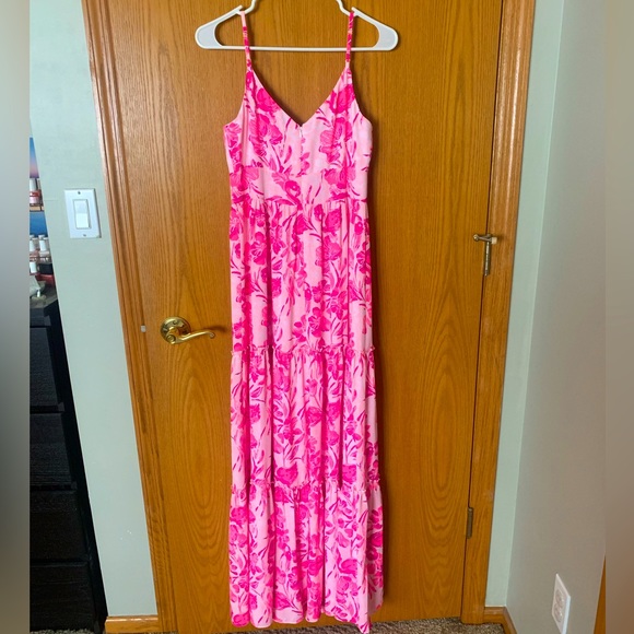 🩷 NWT Lilly Pulitzer Hot Pink Maxi Dress - 0 - Picture 9 of 9